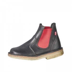 Women's Duckfeet Roskilde Chelsea Boots Black / Red | NZ NBYP03691
