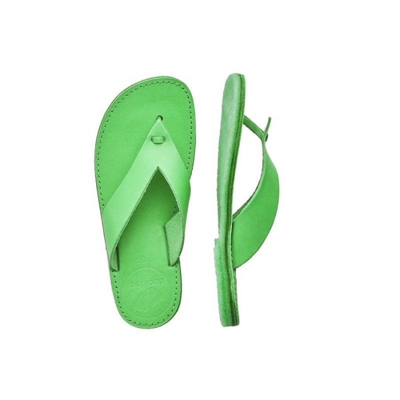 Men's Duckfeet Aero Flip Flops Green | NZ DLKE64879