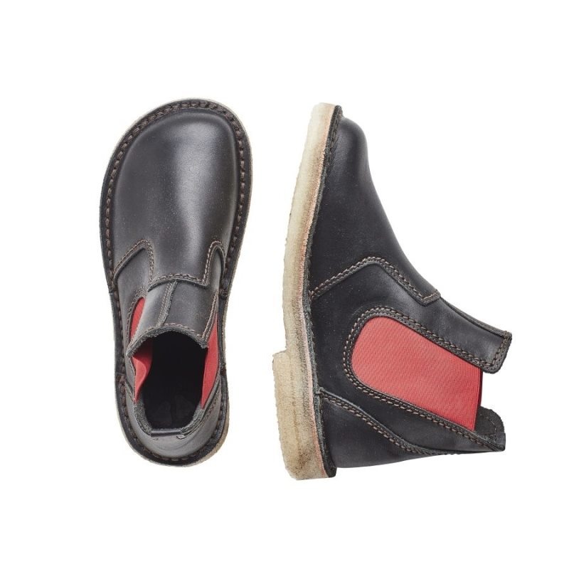 Men's Duckfeet Roskilde Chelsea Boots Black / Red | NZ EKJT13582