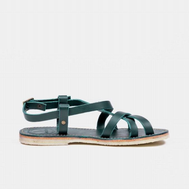 Women's Duckfeet Bornholm Sandals Green | NZ YNGC49687